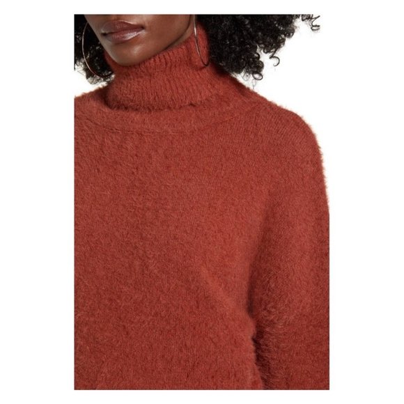 4Sienna Balloon Sleeve Eyelash Knit Turtleneck Sweater NEW - Picture 2 of 12